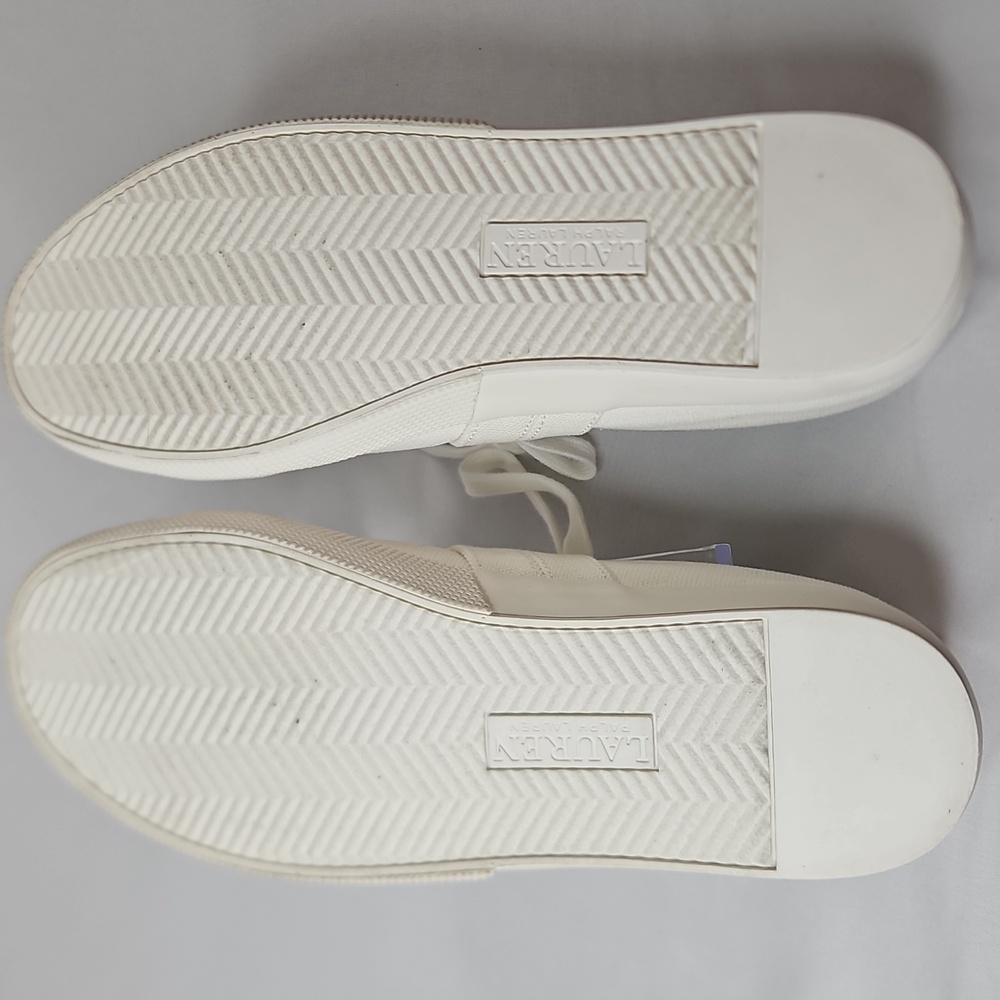 Ralph Lauren White Janson II Canvas Sneakers Size 8 NWT - Picture 7 of 8